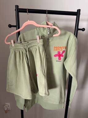 Monte Carlo Monaco Sage Green Lounge Set with Pink Accent